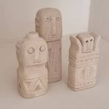 Lot of three stone statues Sumba, Indonesia