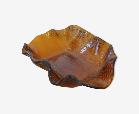 Plat en verre ambré