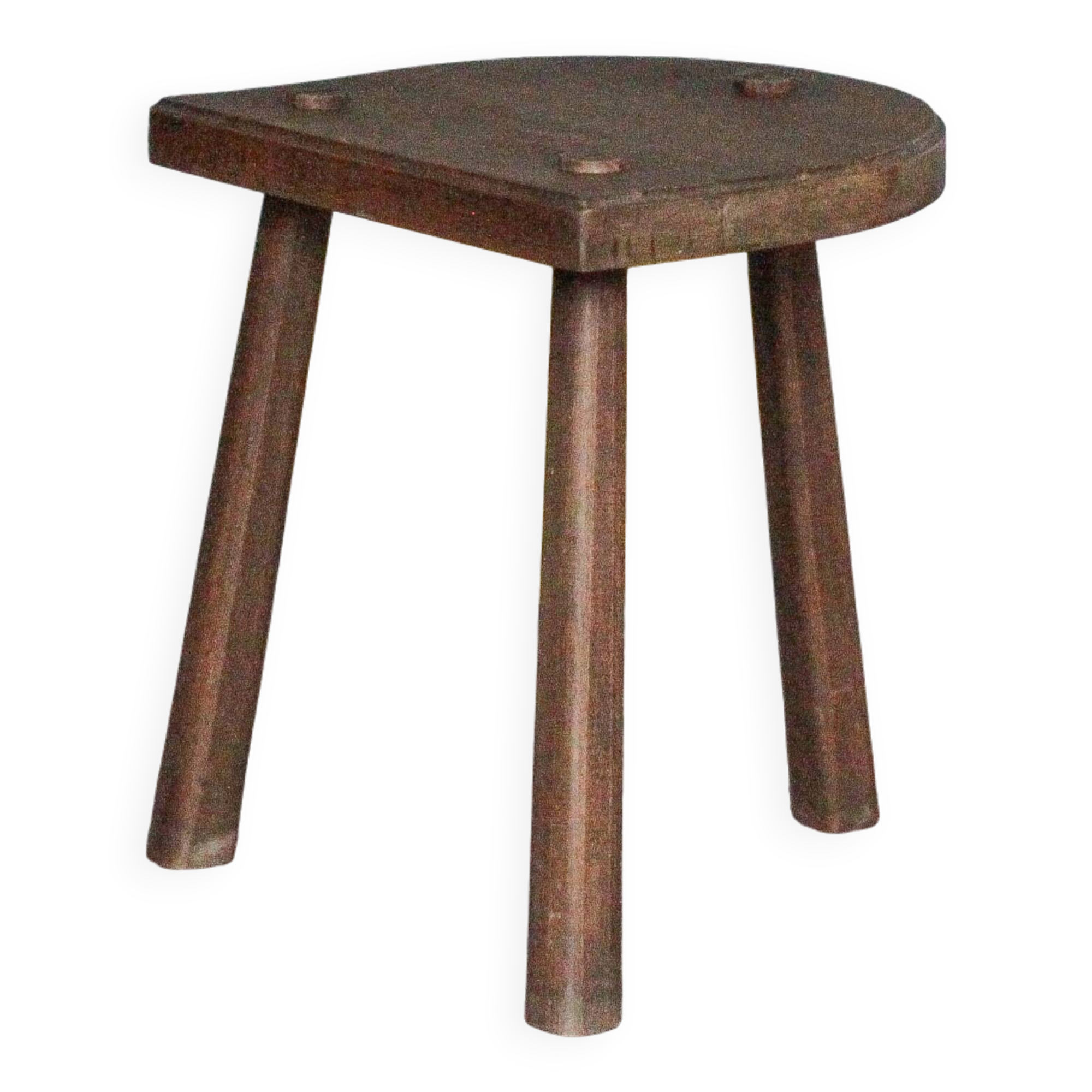 Vintage stool, wooden stool, half-moon tripod stool, occasional chair