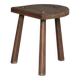 Vintage stool, wooden stool, half-moon tripod stool, occasional chair