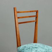 Vintage wooden and fabric chairs, design, Italy, 1950s-1960s