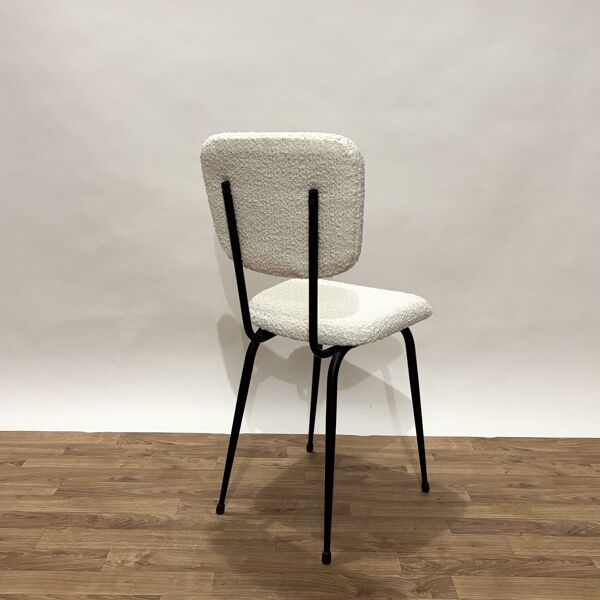 Chaise années 60 retapissée bouclette