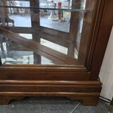 Vitrine hexagonale vintage en bois et verre – éclairé-Style classique