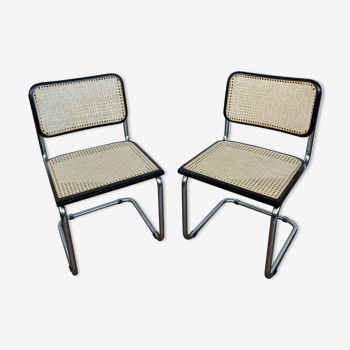 Pair of chairs B32 Marcel Breuer Bauhaus design made in Italy