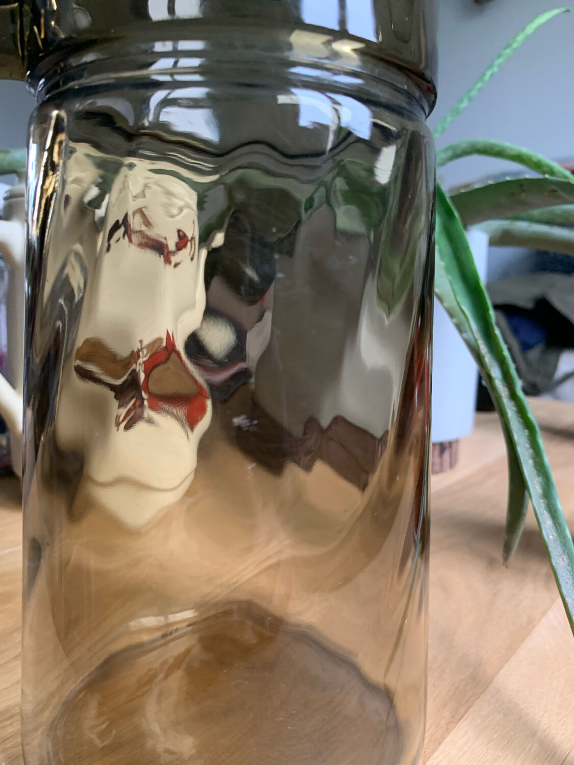 Vintage smoked brown glass decanter