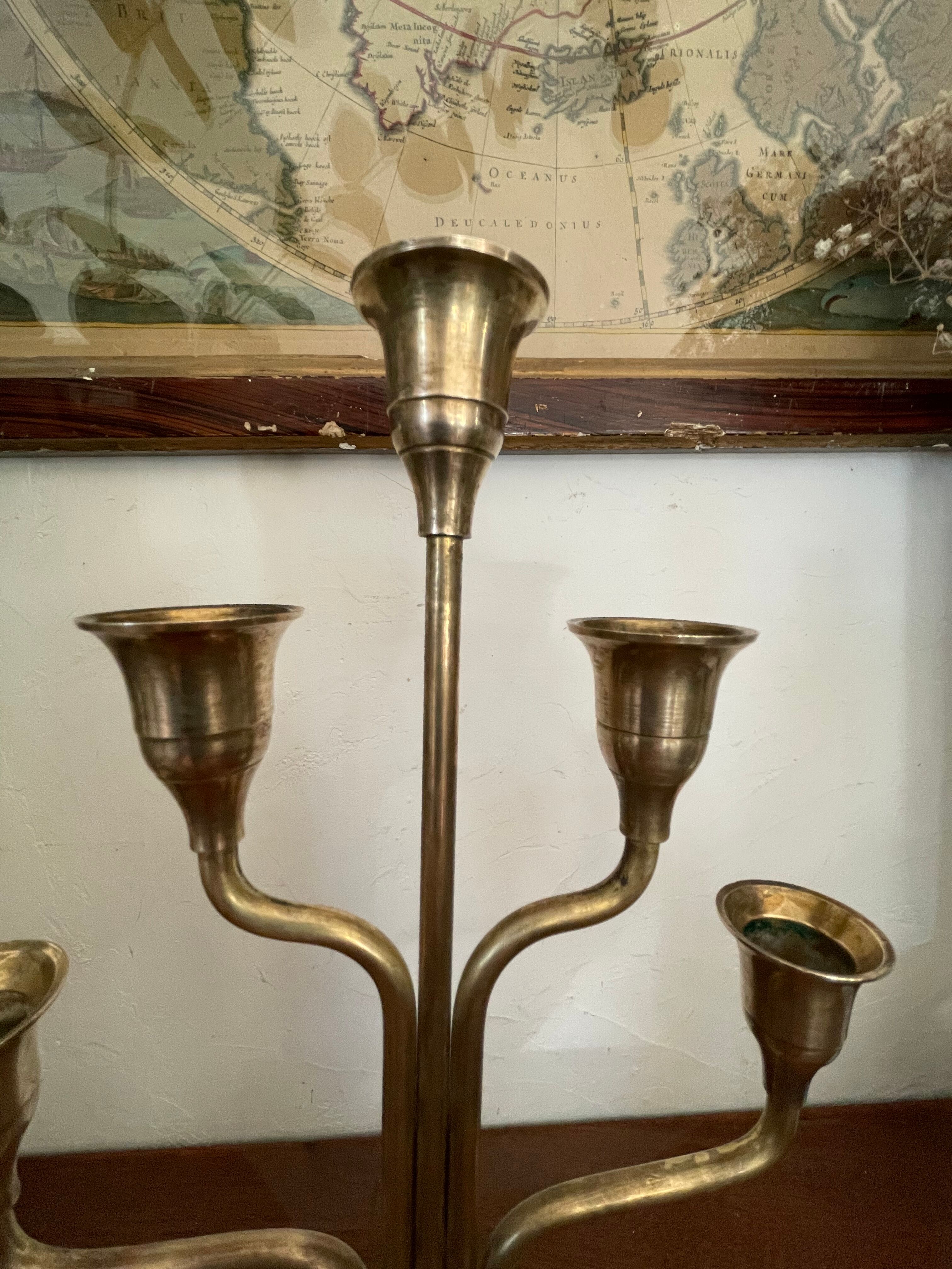 Art deco brass chandelier