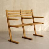 Set of 4 chairs and a bench, France 1960
