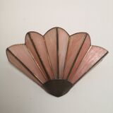 Pink opaline fan wall light