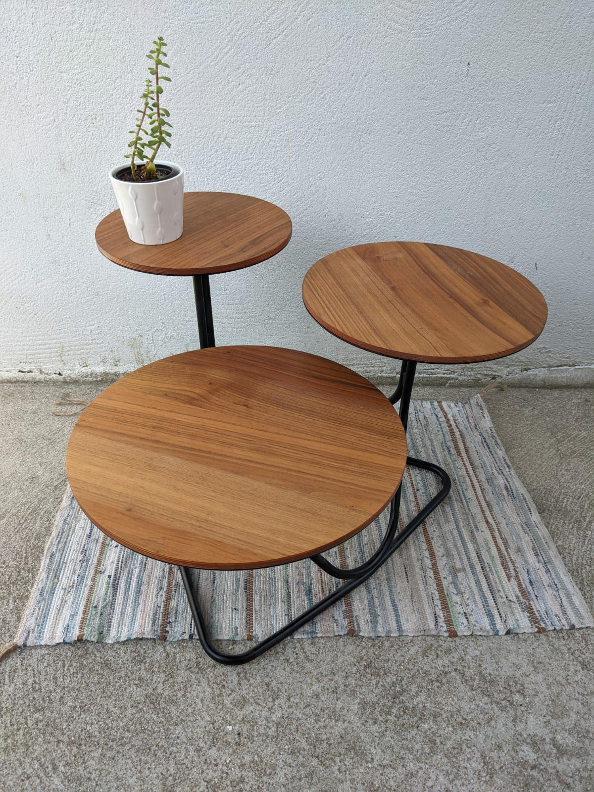 Coffee table 3 walnut trays
