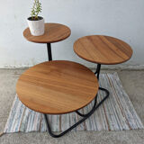 Coffee table 3 walnut trays