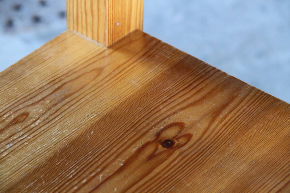 Pair of vintage chunky solid pine bedside tables, Denmark, 1970s