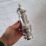 Moulin poivrière en métal argenté style classique années 1950
