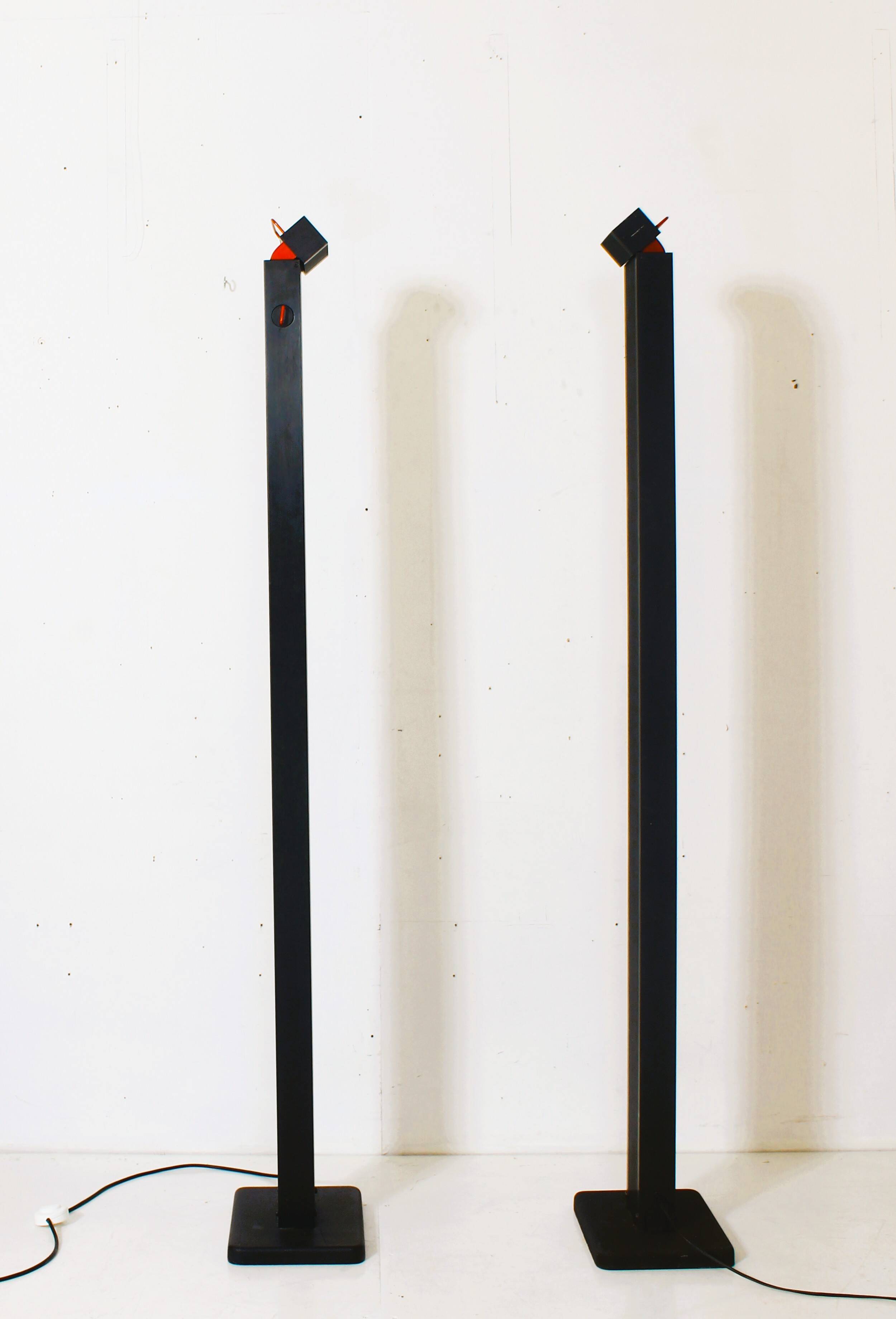 Pair of vintage Italian floor lamps "Zagar" by Silvio Carpani for Stil
