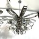 Mid-century pair of Italian chrome chandeliers from 70