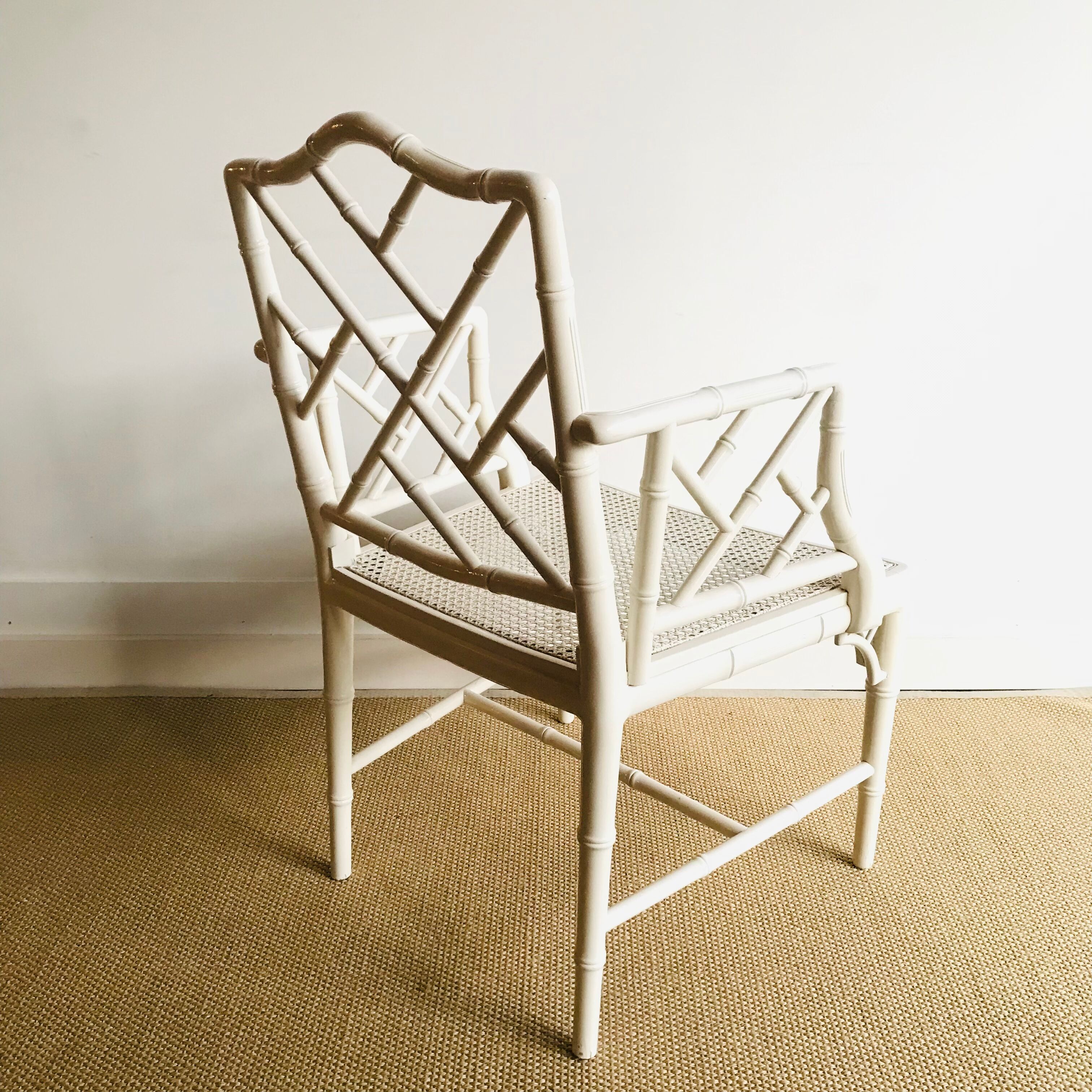 Armrest chair faux bamboo