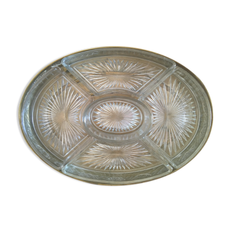 Brass top and its art deco glass raviers