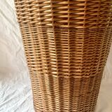 Old woven wicker umbrella stand