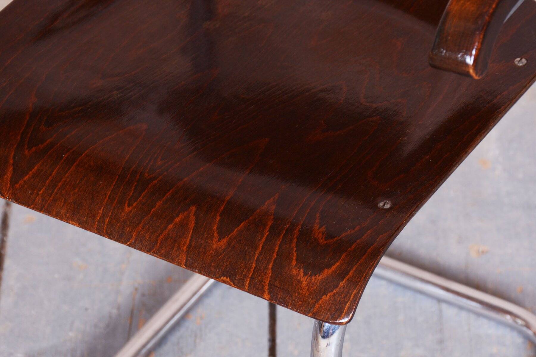 Bauhaus Chairs in Beech by R. Slezák, 1930s, Set of 2