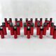 Set of 10 mid-century red and chrome wall lamps by Stilnovo, Italy 1970s