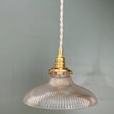 Vintage holophane glass lampshade pendant light