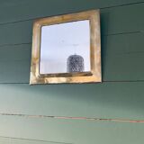 Old square mirror in gilded brass 32x32cm