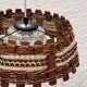 Wooden and wicker hanging decoration