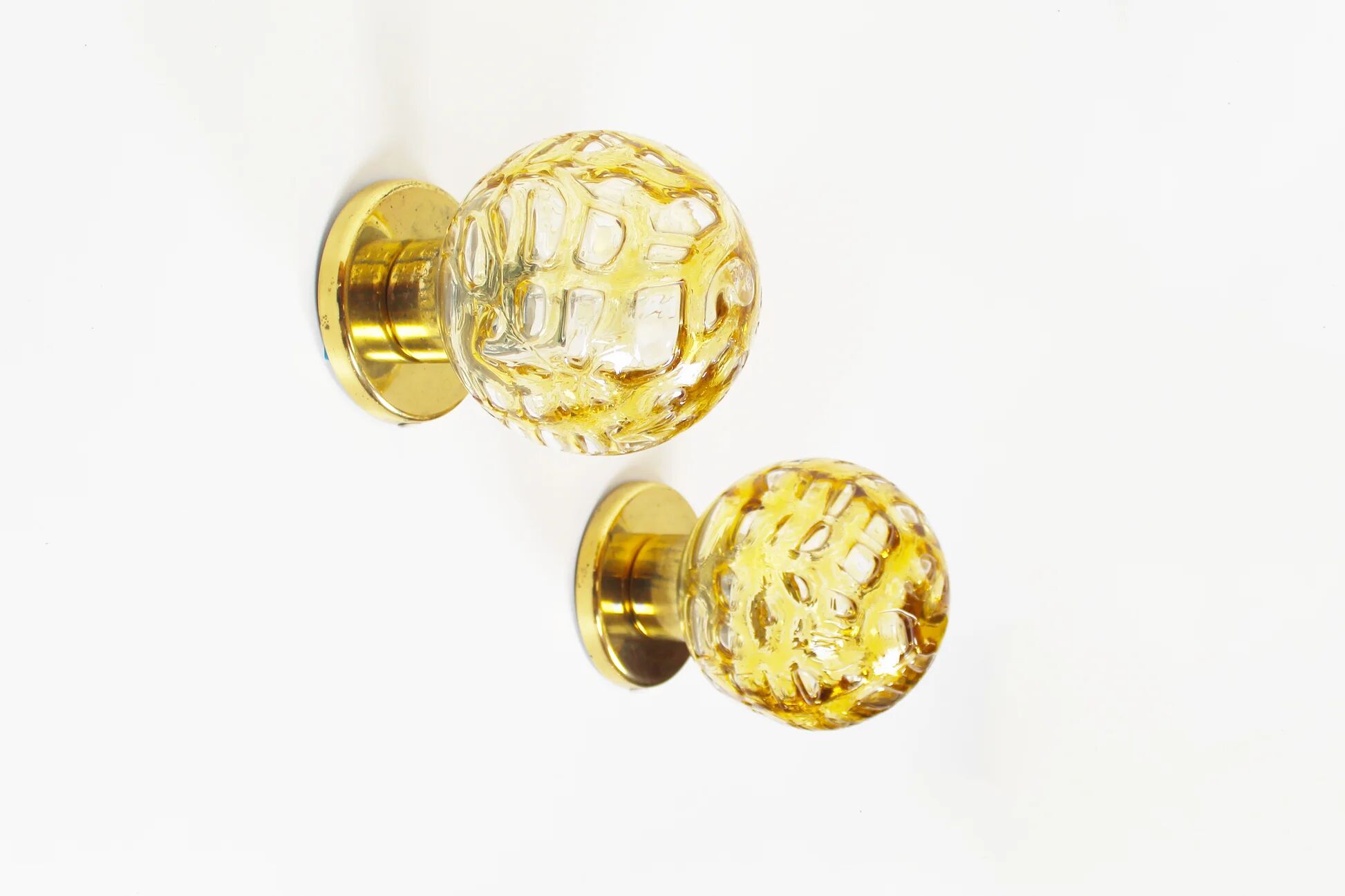 Pair of vintage brass wall lamps by Doria Leuchten
