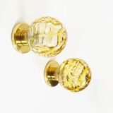 Pair of vintage brass wall lamps by Doria Leuchten
