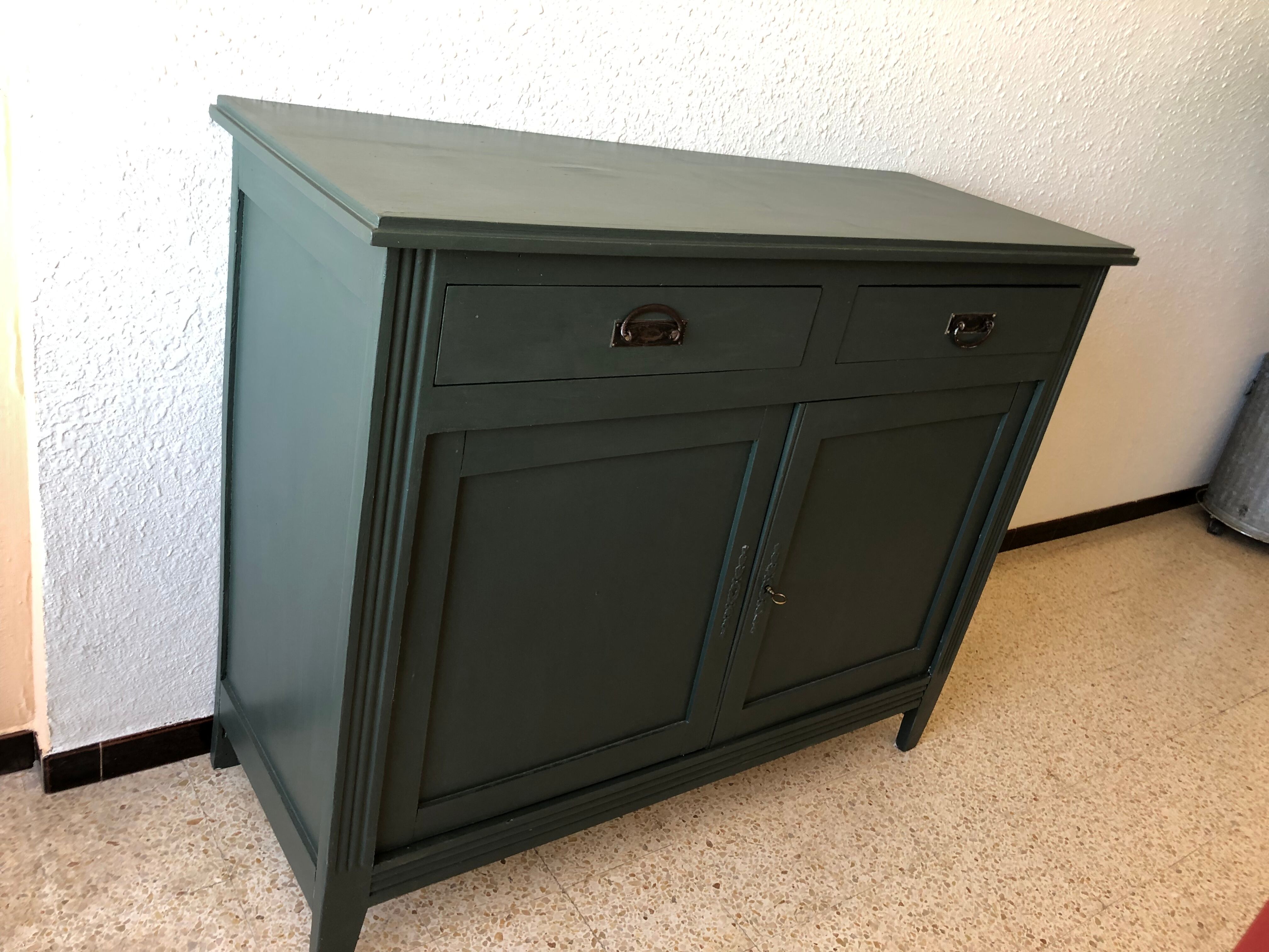 Vintage buffet dark green