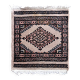Tapis vintage fait main Boukhara – 39 x 42 cm – Design traditionnel