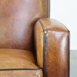 Art Deco sheep leather armchair with a lot of character