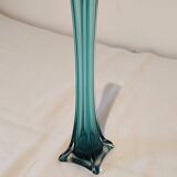 Blue colored glass soliflore vase