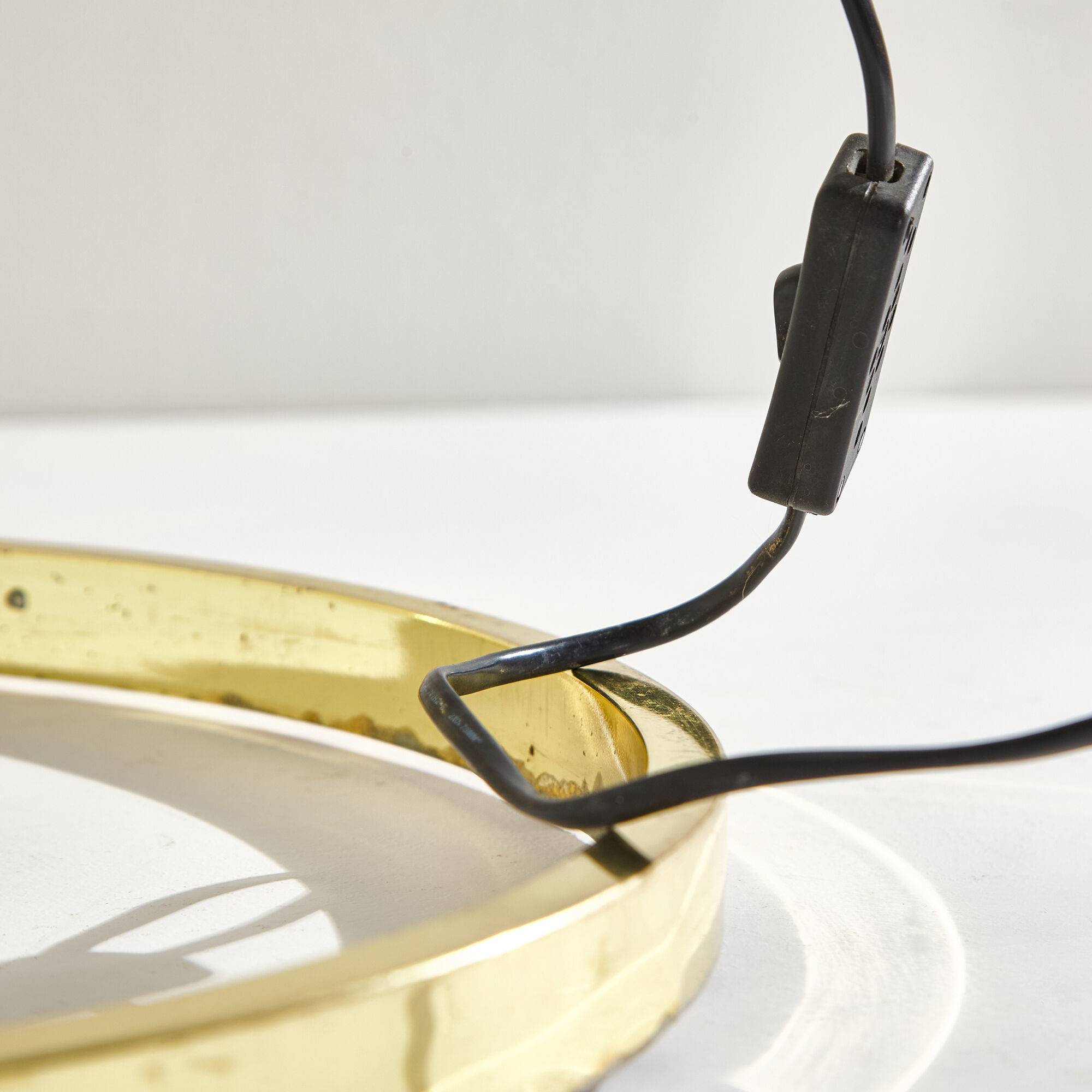 Illuminated globe on brass frame, 1980s