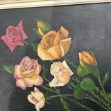 Large painting Still life with roses by Bousseau R.