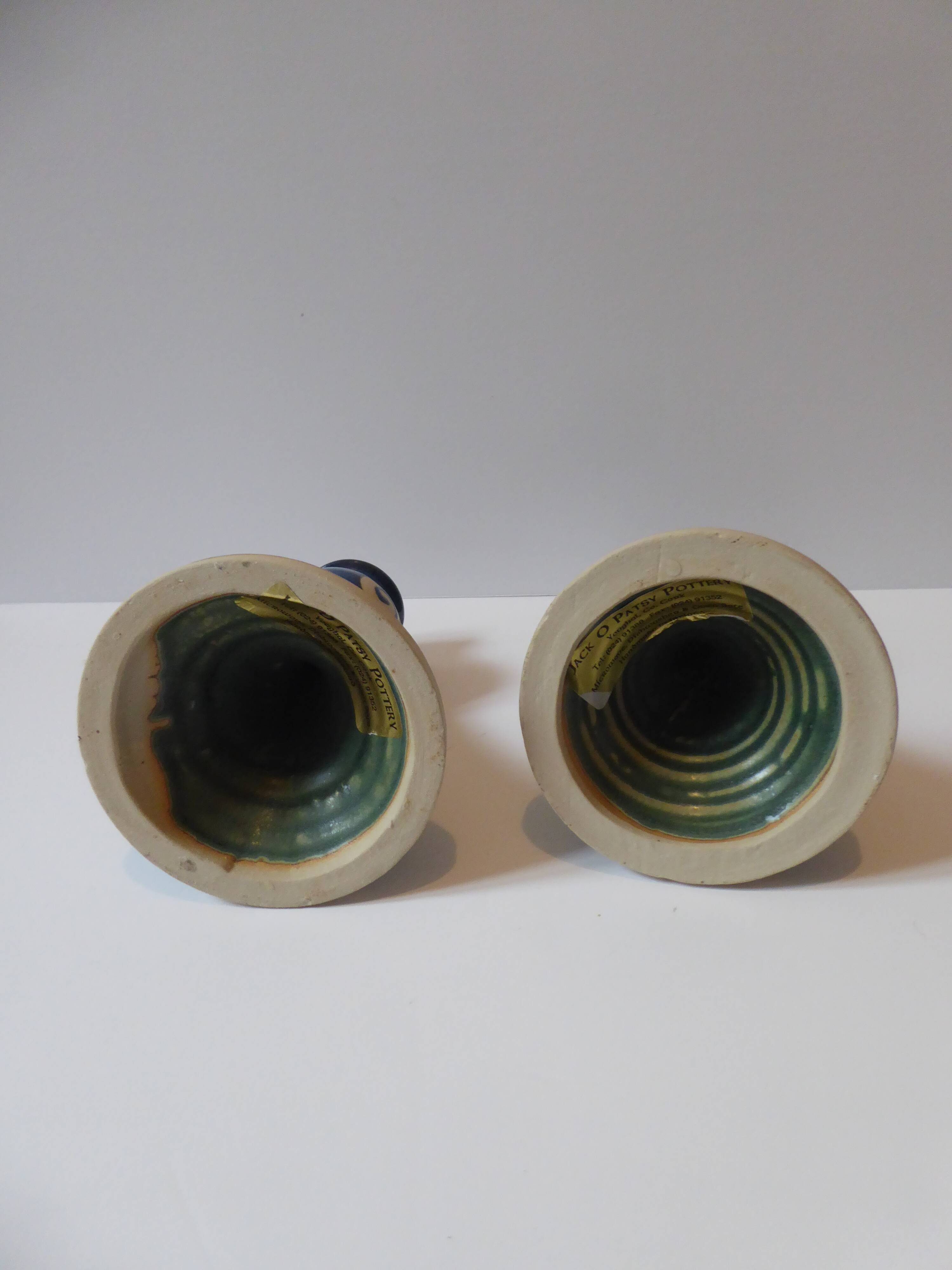 Pair of ceramic candlesticks