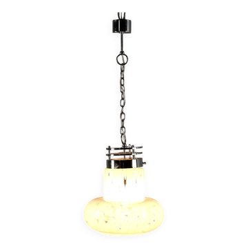 Suspension vintage années 1970 en verre et métal, Italie