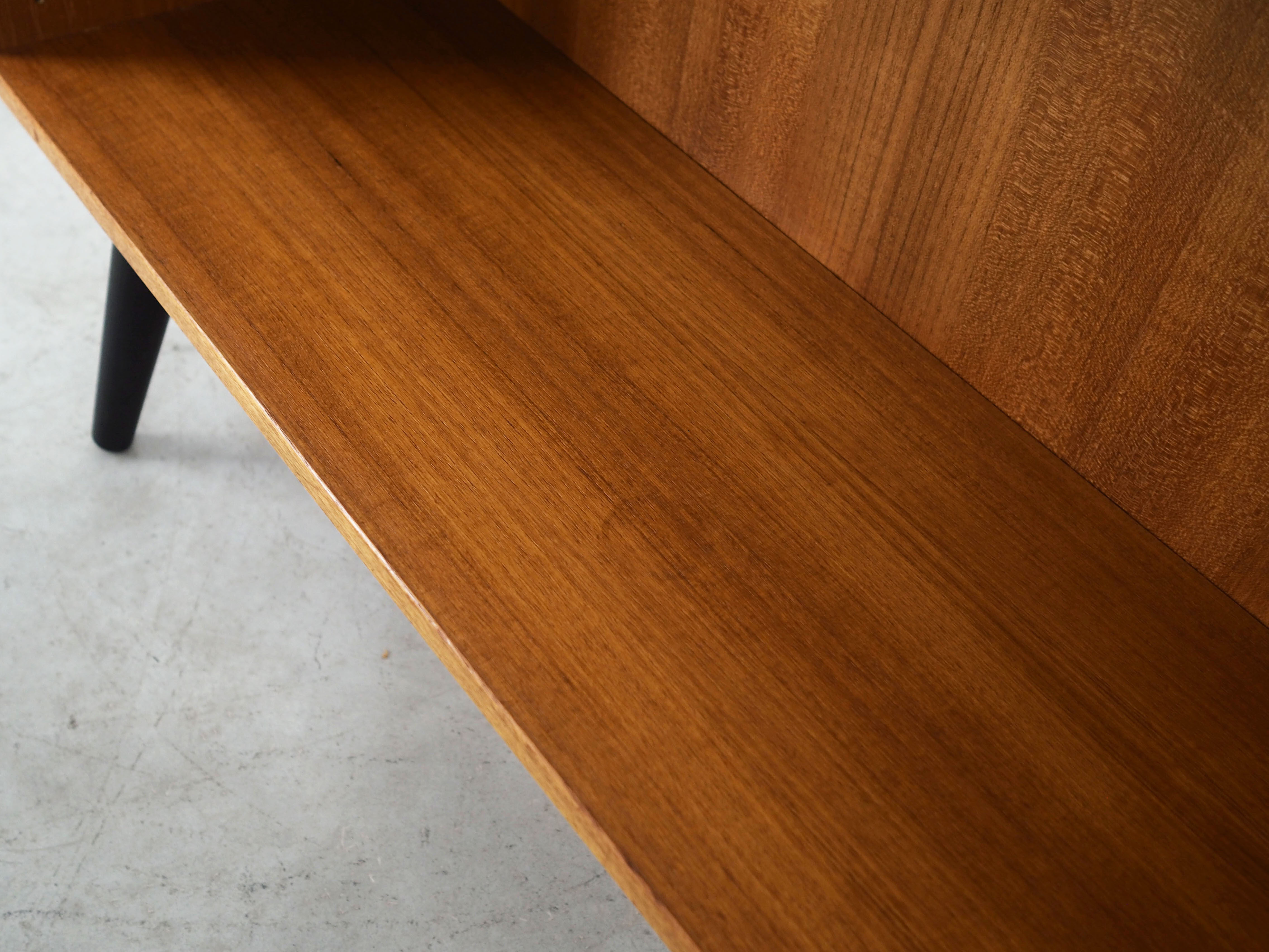 Teak bookcase, Danish design, 1970s, manufactured by Denka