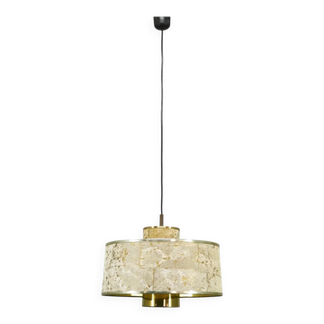 Sven Aage Holm Sørensen Pendentif en liège et laiton, Danemark années 1960
