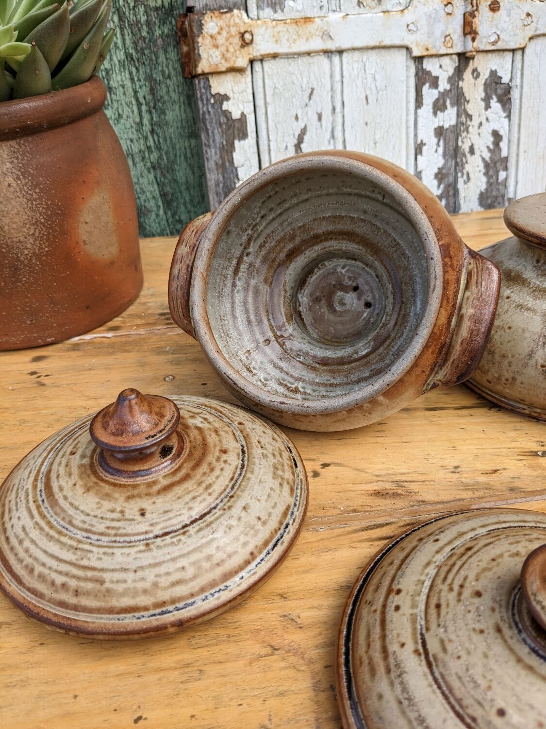 Artisanal stoneware tureen bowls