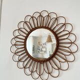 Vintage rattan mirror from the 60s