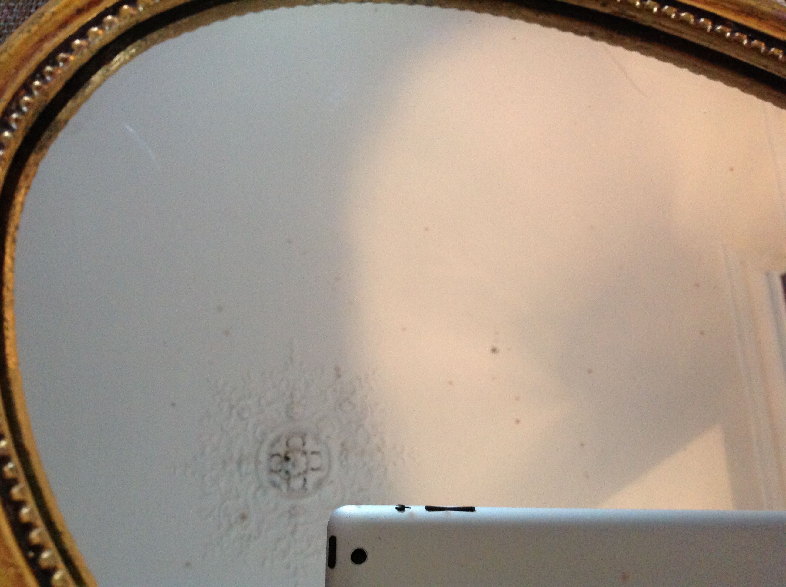 Mirror gold wood medallion - 43x24cm