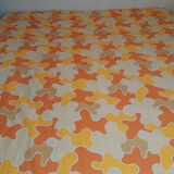 Sheet 2 people puzzle orange seventies 70s vintage