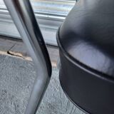 Pair of vintage black and chrome leatherette office chairs in very good condition