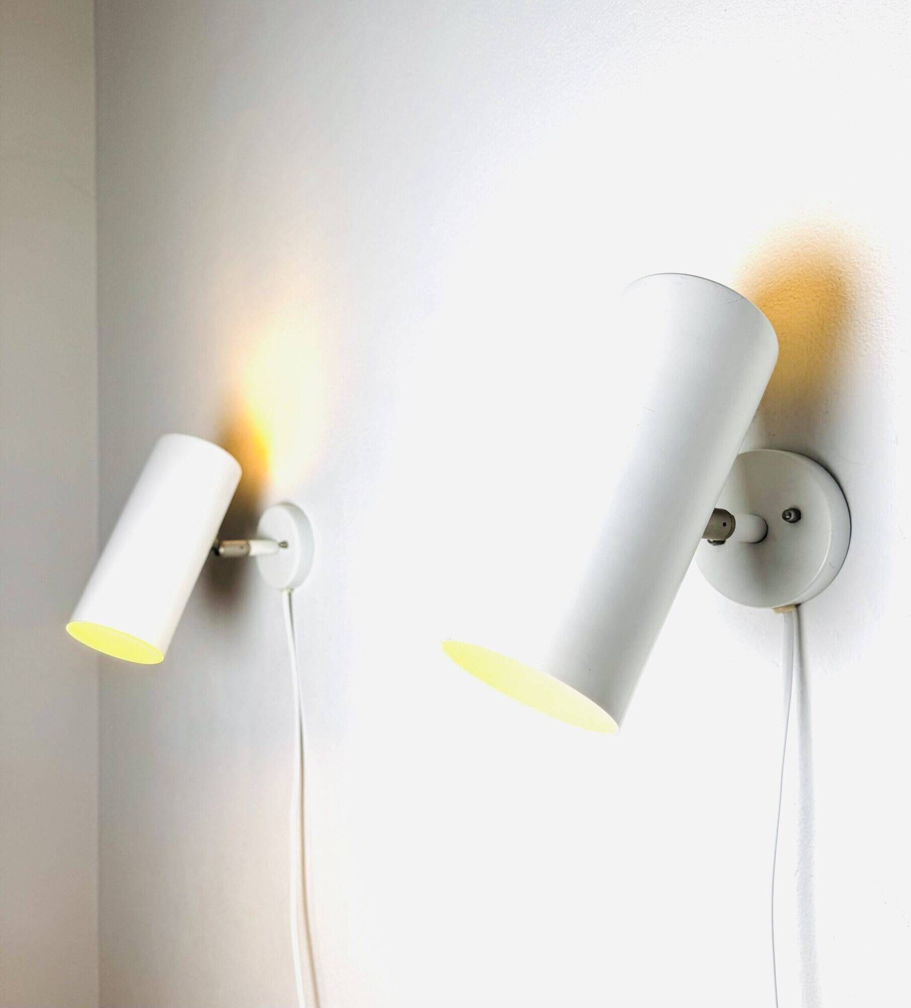 C-1582 Tubular Wall Lamps In White By Raak Amsterdam, The Netherlands 1960S