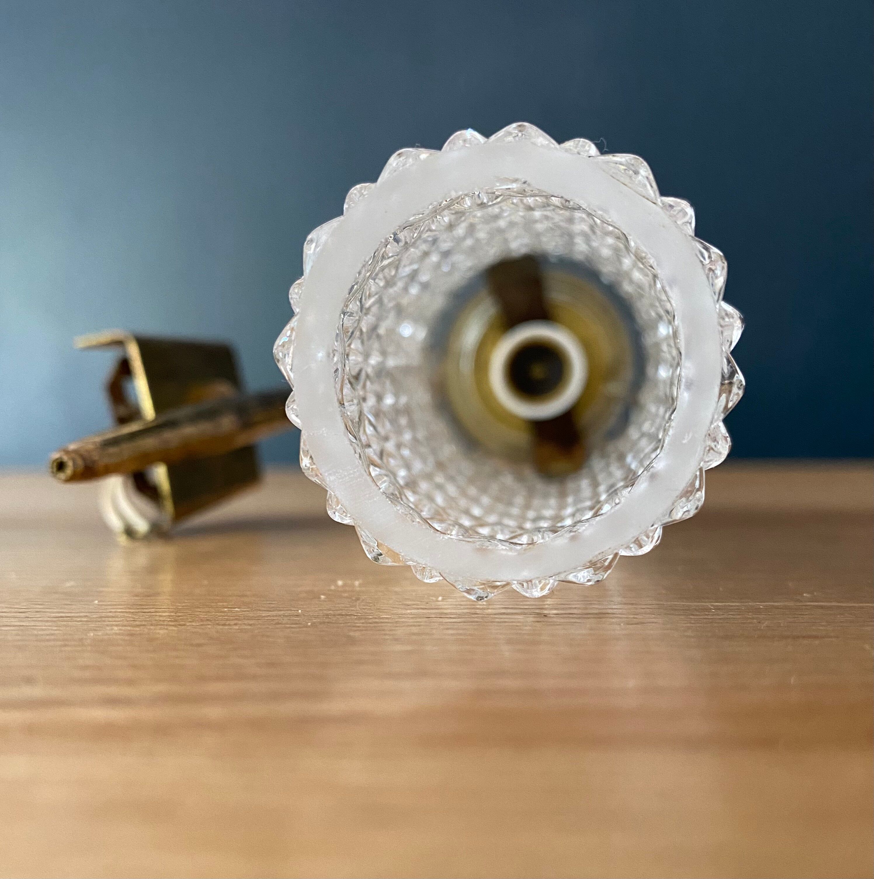 Brass and chiseled glass wall light