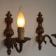Pair Of Elegant Vintage French Traditional Style Bronze Single Wall Lights