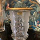 Seau à champagne vase art déco cristal et or