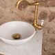 Washbasin / vanity unit in solid oak and white marble