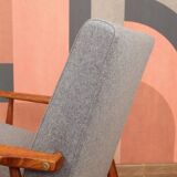 Fauteuil en laine grise, 1960