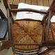 Set of 5 antique wooden chairs with straw seats